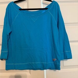 Hollister Women's Teal 3/4 Length Sleeve Top